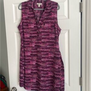 Dana Buchman Pink and Black Abstract Dress